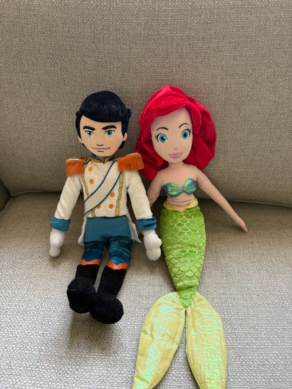Disney Store Little Mermaid Ariel Prince Eric Plush Military Uniform